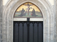 The door at Castle Church where Martin Luther nailed his 95 Theses.