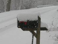 snowy mailbox